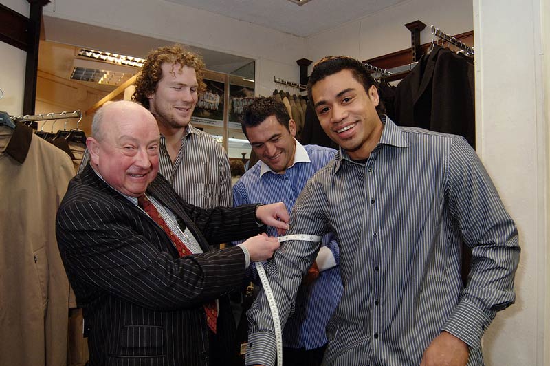 Munster Rugby players getting fitted for the 2008 Heineken Cup Final - - Con Murphys Menswear