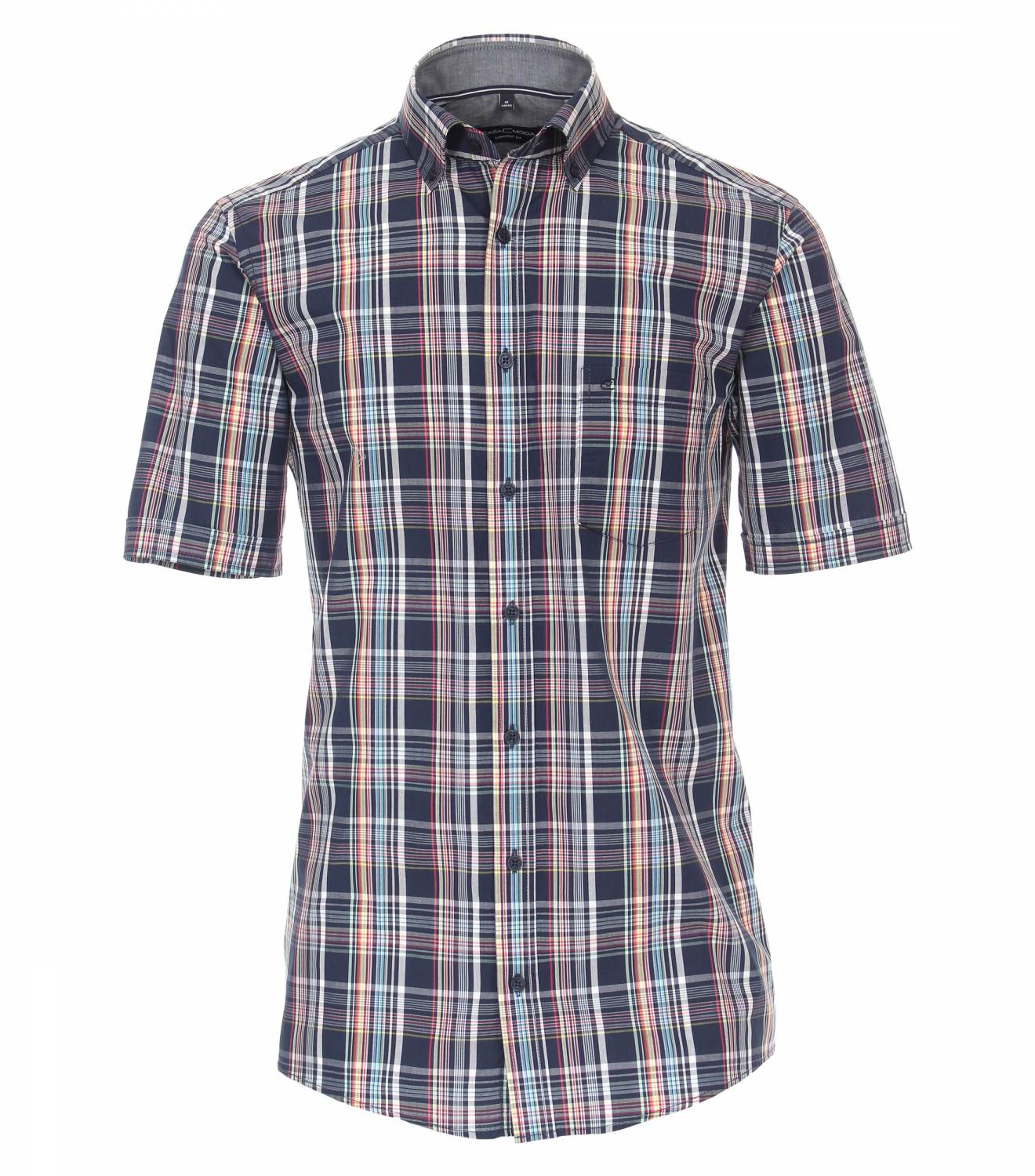 Casa Moda Casual Navy Check Short Sleeve Shirt - Con Murphys Menswear